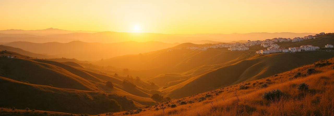 Vista tranquila de un paisaje español al atardecer